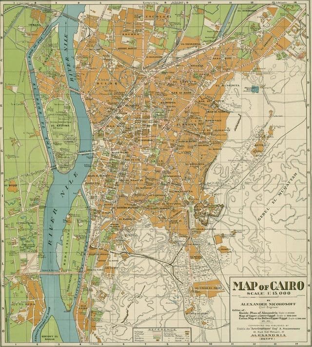Mapa histórico do Cairo