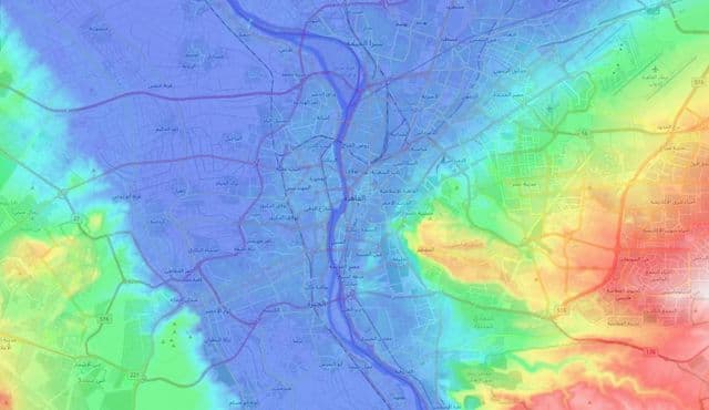 Mapa de elevação do Cairo